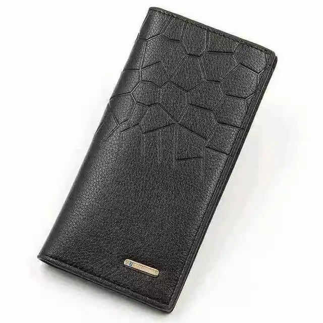 Bi-fold Pu leather thin long wallet for men women