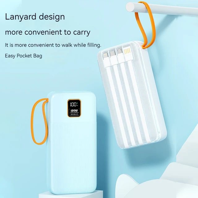 Lot import 2000mah 120w Power Bank with multiple cable