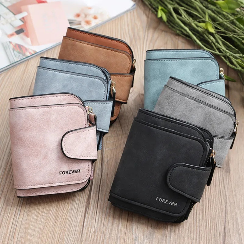 Ladies short fashion Wallet foldable coin zipper purse