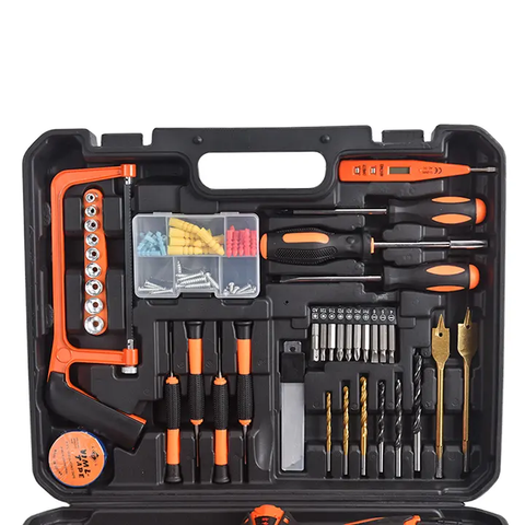 100 PC's Hardware Hand Tools Kit House Hold Screwdriver Plier Hammer Tool Box Set Case