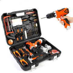 100 PC's Hardware Hand Tools Kit House Hold Screwdriver Plier Hammer Tool Box Set Case