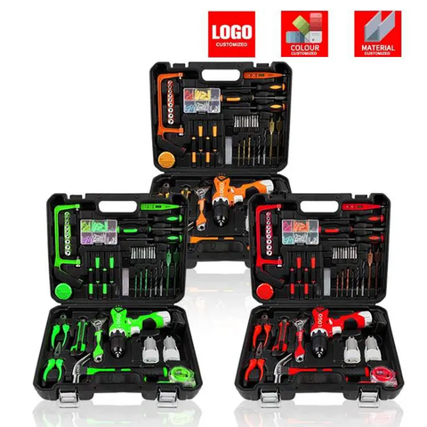 100 PC's Hardware Hand Tools Kit House Hold Screwdriver Plier Hammer Tool Box Set Case
