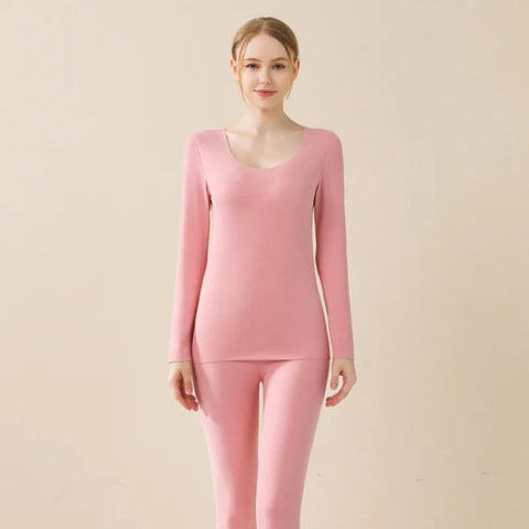 Ladies Cashmere Velvet thermal Underwear Double Layer Warm Lingerie Suit