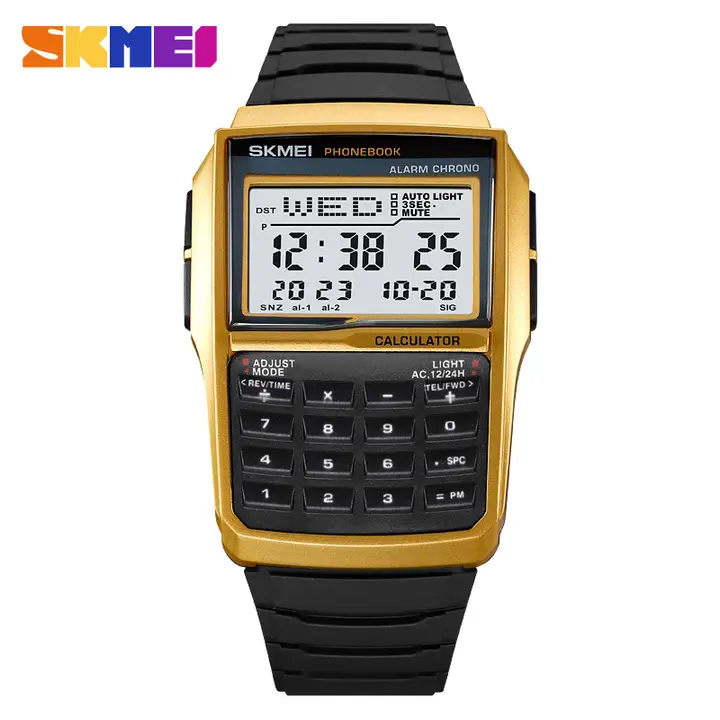 SKMEI 2255 Fashion Calculator LED Display Watches 3Bar Waterproof