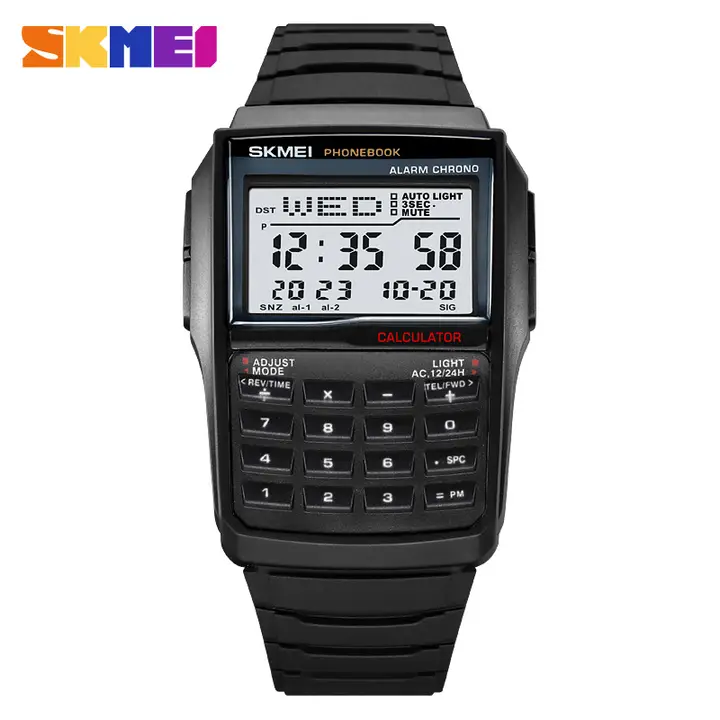 SKMEI 2255 Fashion Calculator LED Display Watches 3Bar Waterproof