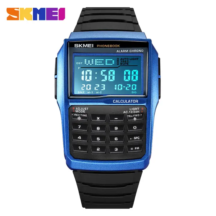 SKMEI 2255 Fashion Calculator LED Display Watches 3Bar Waterproof