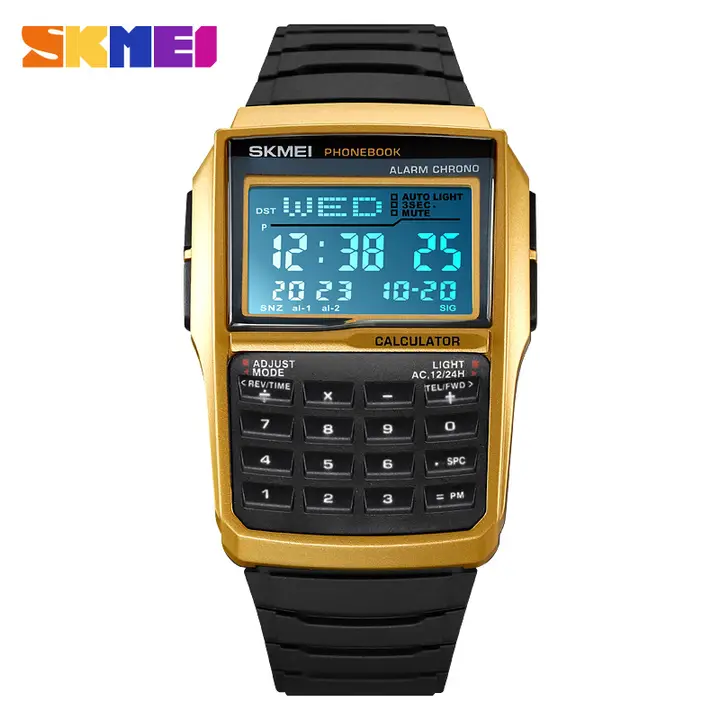 SKMEI 2255 Fashion Calculator LED Display Watches 3Bar Waterproof