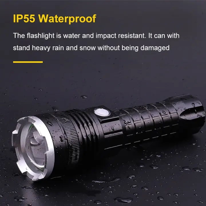 P-50 Super Powerful LED Flashlight Torch Built-in Battery USB Rechargeable Waterproof