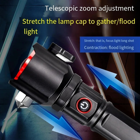 Multifunctional RL 2210 Ruilang Rechargeable Flashlight & Power Bank Glass Breaker option  - 1KM Range