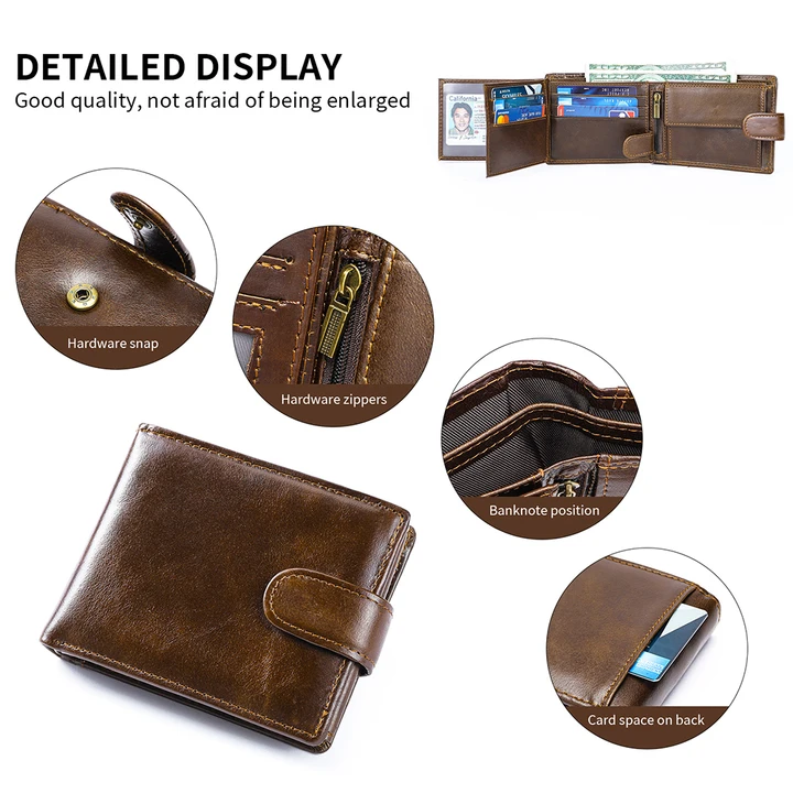 Cow Genuine Leather RFID Wallet