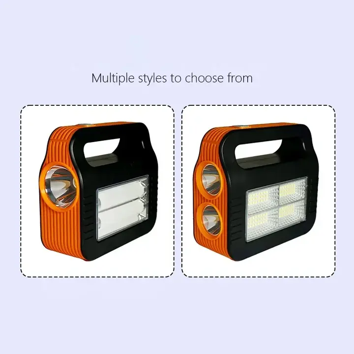 Solar Powered Light System Flashlight, Emergency Mobile Power Bank, Wireless Power Supply System