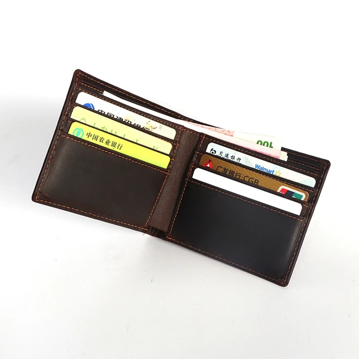 Genuine Leather Slim Card holder wallet | Crazy Horse