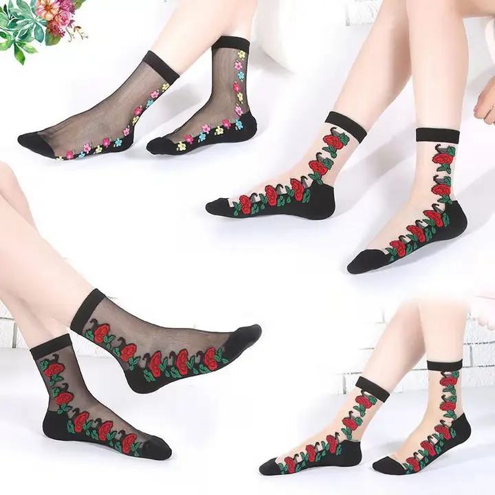 5 Pairs beautiful Lace Mesh Fishnet Ladies Socks