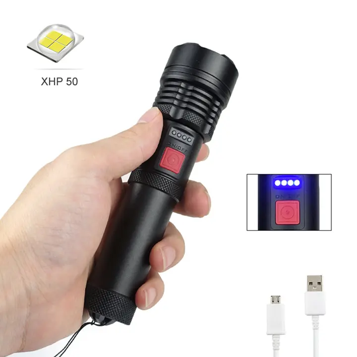 Rechargeable 10000 lumens High  Led Flash Light