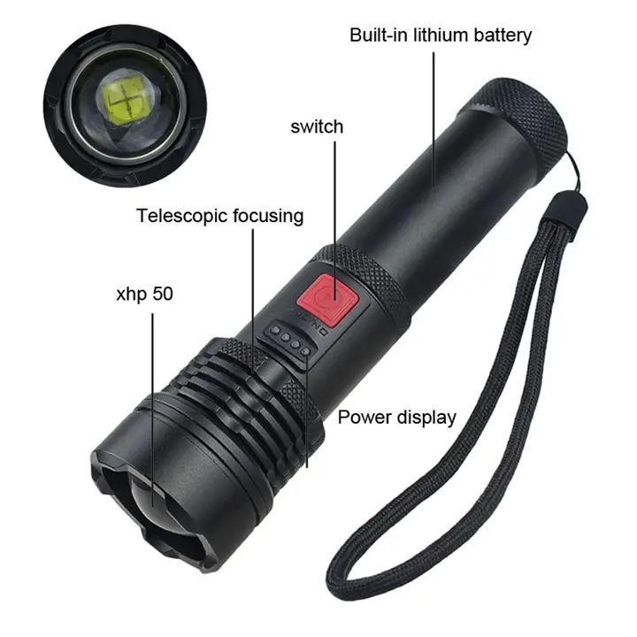 Rechargeable 10000 lumens High  Led Flash Light