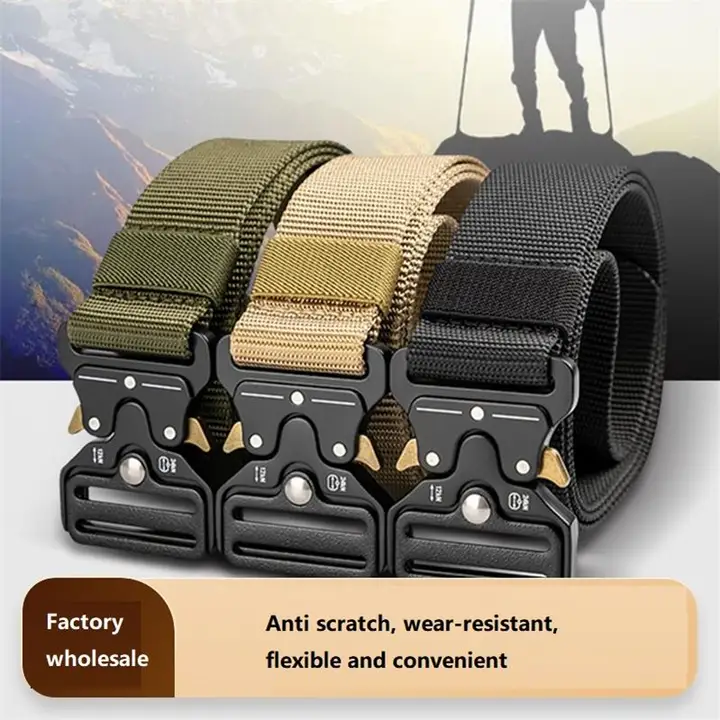 Nylon Metal canvas Tactical adjustable Waist Belt