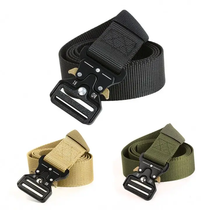 Nylon Metal canvas Tactical adjustable Waist Belt