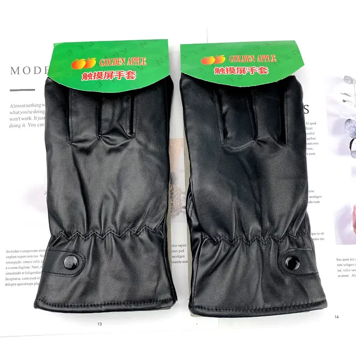 Touch screen Winter Warm Leather Gloves Waterproof Non slip