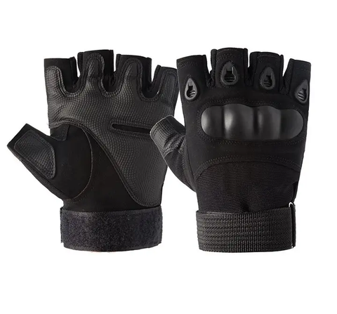 Airsoft Tactical Half Gloves - Tactical High Quality Men Carbon Protect Shell Half Finger Gloves