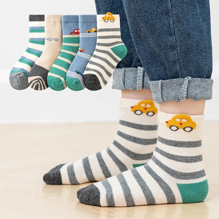 4 Pairs Winter Cartoon Children Warm Towel Socks