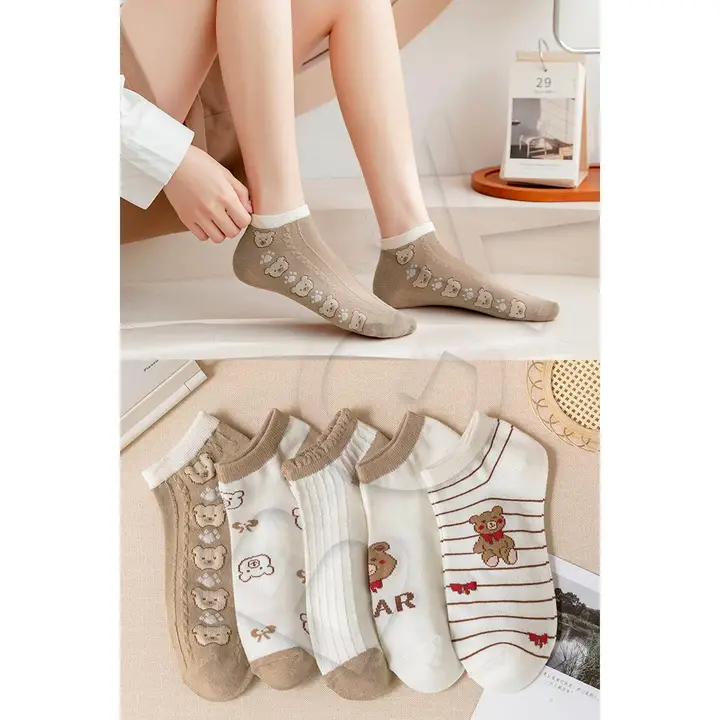 4 pair Baby Printed design cut ankle socks (age limit 6 to 12)