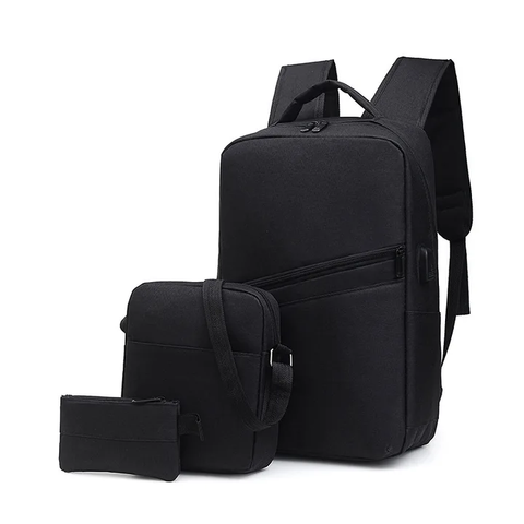 3pcs Backpack Men's Women's Business Backpack Large Capacity USB Charging