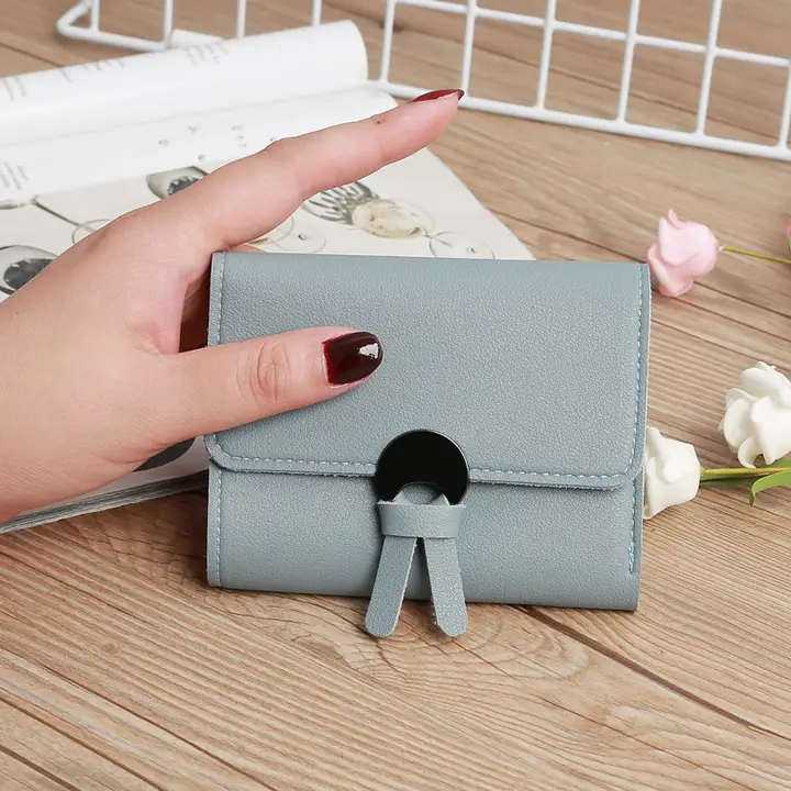 Ladies Retro New Fashion short wallet coin zipper RFID