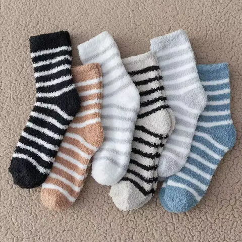 3 Pair Winter Warm Velvet Towel Socks