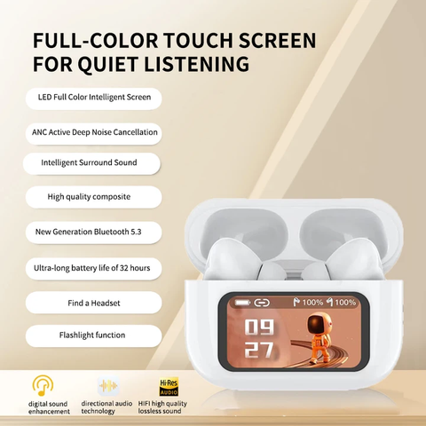 TWS Bluetooth5.4 Earphone A8 A9 Pro Wireless Earbuds Noise Canceling Waterproof