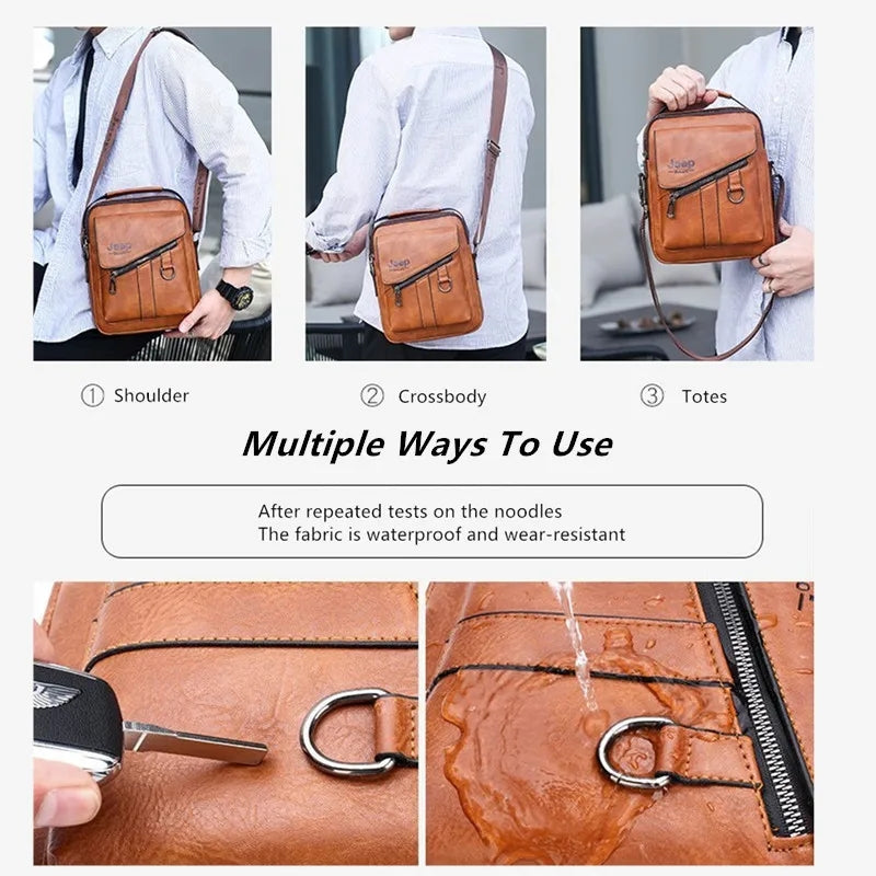 Men's Leather Shoulder Handbag High Quality Leather Shoulder Bag