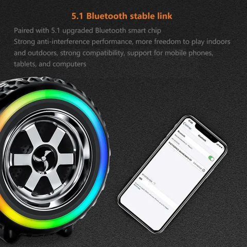 X-502 RGB Wheel Shape Design Wireless Speaker fm radio wireless speakers TF Card BT