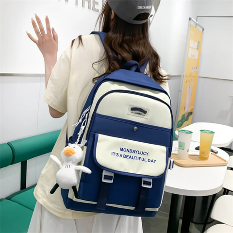 5pcs multifunctional fashion school college bag High quality