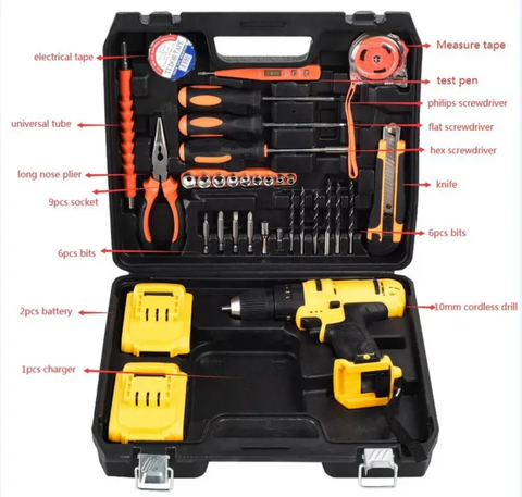 24v Dunlandi Cordless Drill set 2 lithium bettery with Tools