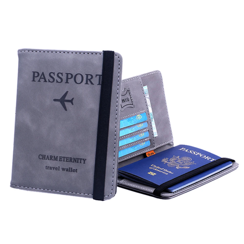 Passport wallet RFID Blocking Leather Card Case Passport Holder