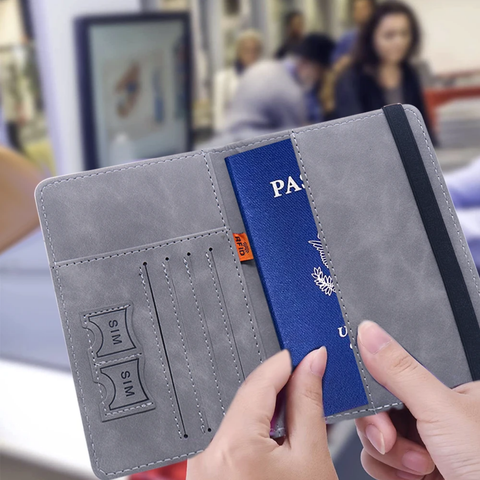 Passport wallet RFID Blocking Leather Card Case Passport Holder
