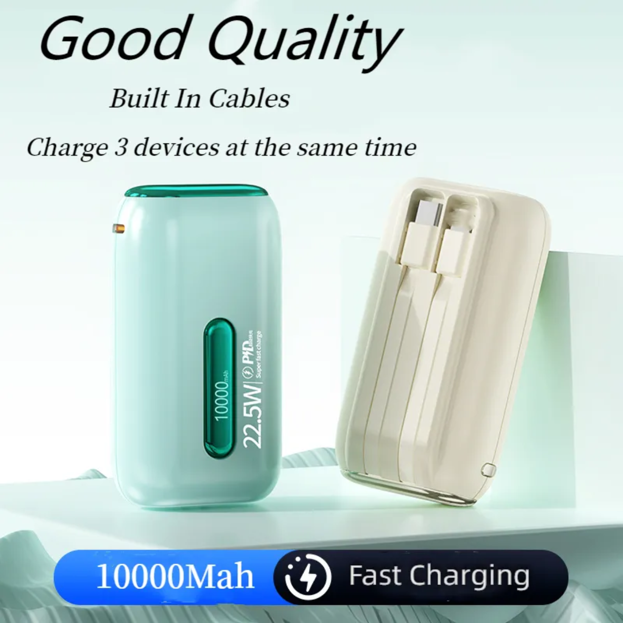 Mini power bank 10000mah p&d 22.5w