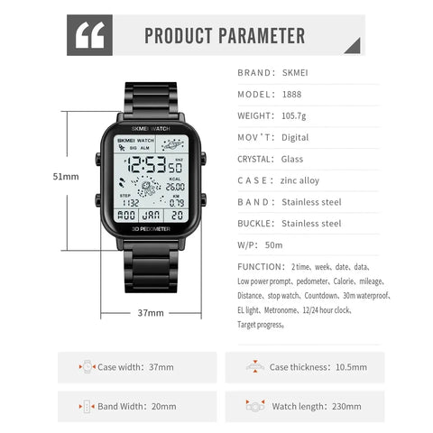 SKMEI 1888 Sports Digital Watch Astronaut Creative Electronic Watch