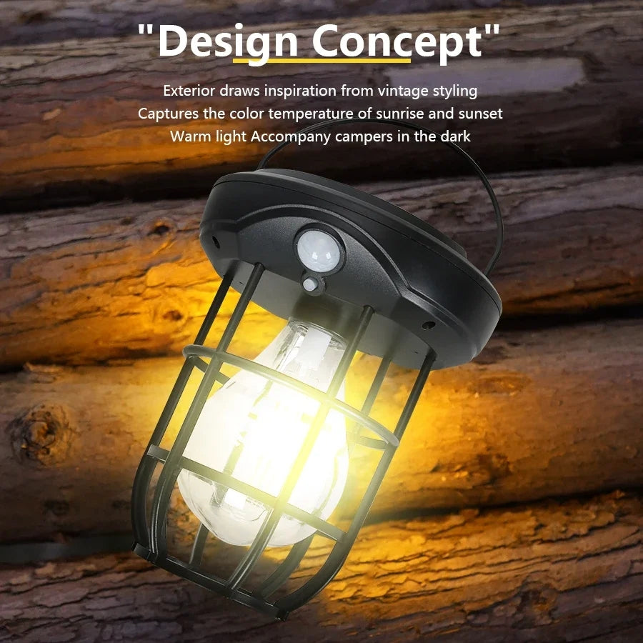 Solar Induction outdoor Led Camping Lantern with Hook