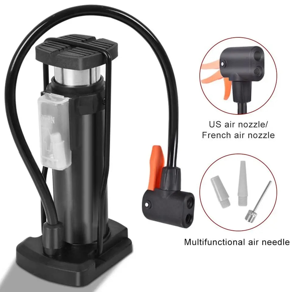 Mini Bike Pump Portable Bicycle Tyre Inflator Foot Pump