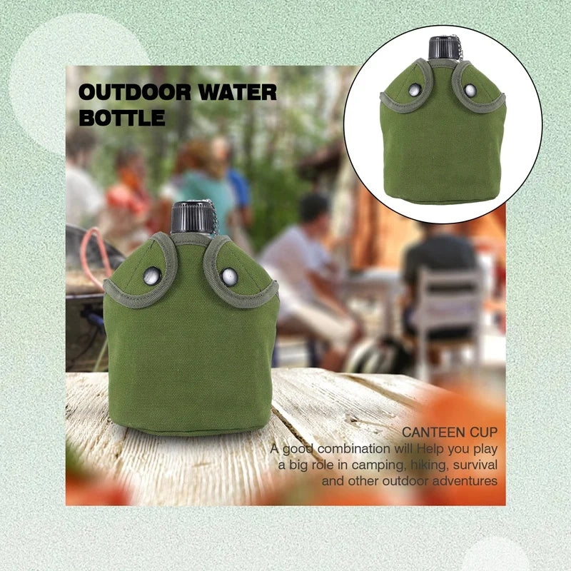 1L Outdoor Military Survival Water Bottle Kettle