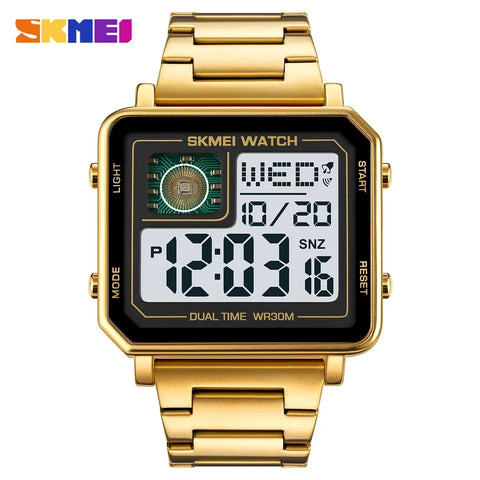 SKMEI 2033 LED Luminous Casual Square Clock reloj hombre