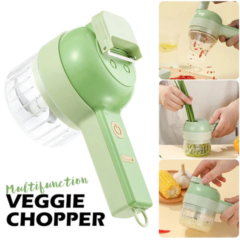 4 in 1 Electric Kitchen Chopper Garlic Masher Meat Grinder Mini Food Garlic Vegetable Crusher Slicer Rechargeable Food Processor