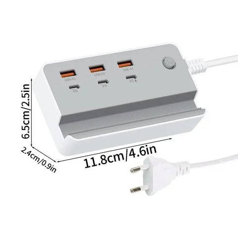 Moden Kate 6 In 1 35w Desktop Power Strip With 3 USB Fast CharginG