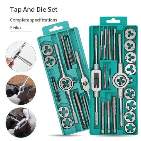 Multifunction Tap and Die Set 12 M3-M12 Metric Screw Thread Plugs Hand Screw Taps