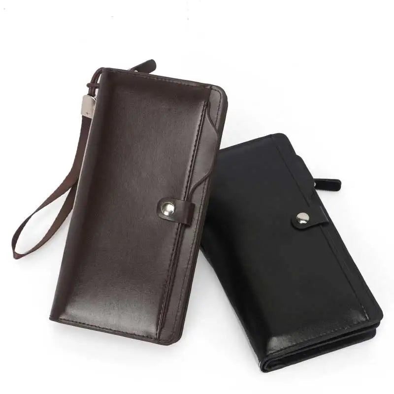 Baellery Leather Long Clutch Coin Pocket | Zipper Wallet