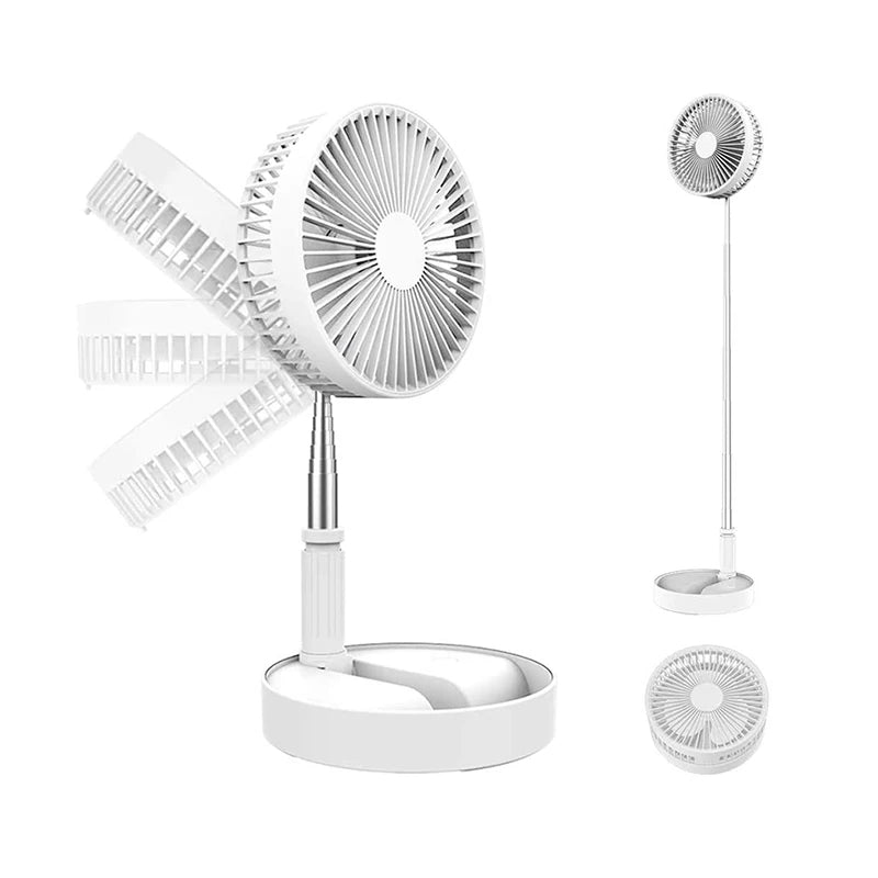 Portable Desk Fan ,4 Speeds USB Fan 6000mah Rechargeable Foldable Adjustable Height Quiet Mini Fan For Bedroom,Travel ,Office