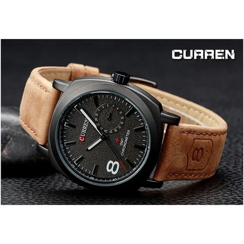 CURREN Leather Sports Watch Waterproof