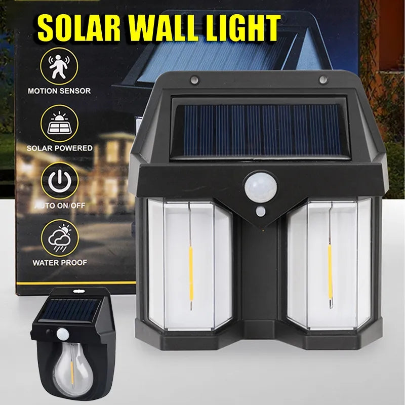 Solar Light Tungsten Wire Human Body Induction LED IP44 Waterproof Outdoor Wall Lamps