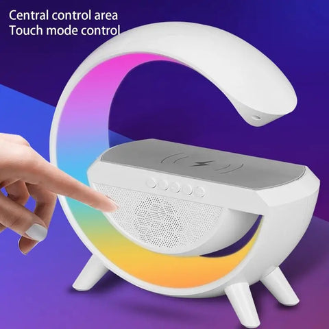 Led Wireless Charging Speaker Speaker Lights With Wireless Charging Mp3 Player With Night Light And Alarm Clock Multi-Color