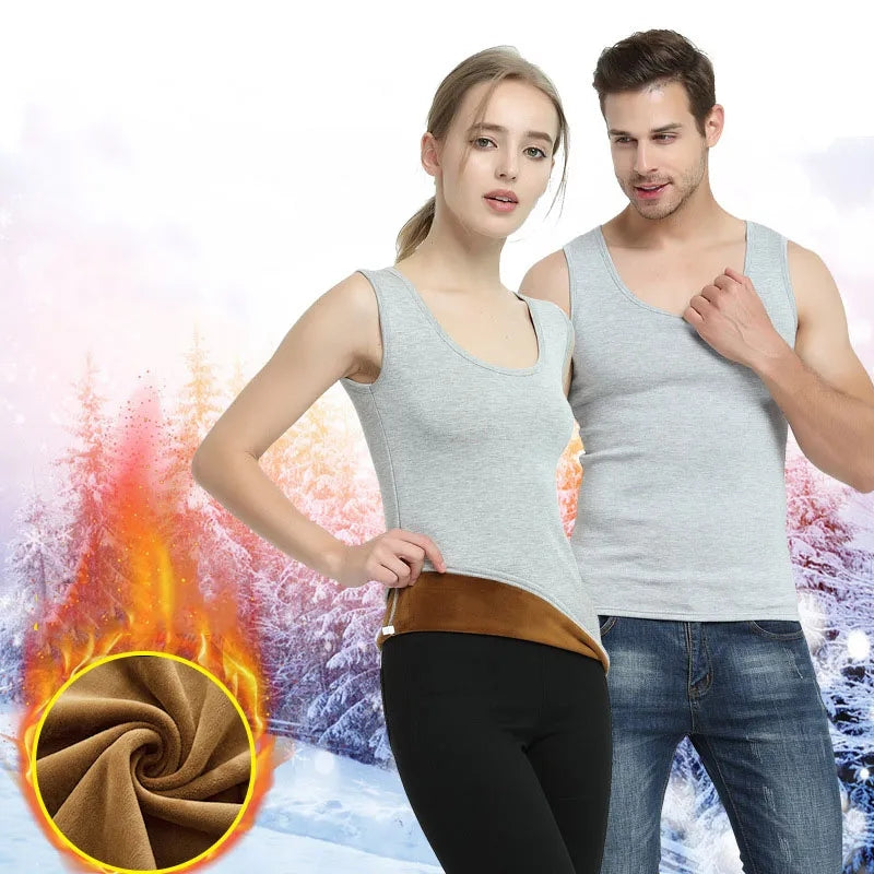 Velvet Seamless Underwear Undershirt Autumn and Winter Heating Fleece-Lined Inner Wear Sleeveless Top